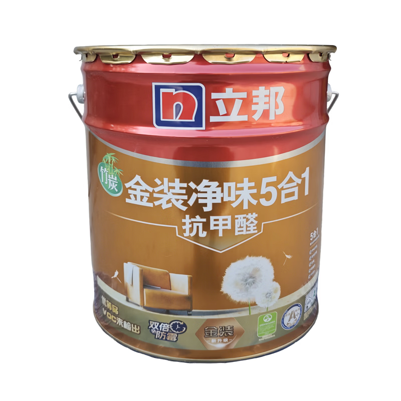 立邦漆抗甲醛抗菌防霉竹炭净味5合1内墙乳胶漆环保优质墙面漆